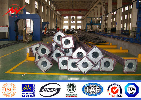 Hot Dip Galvanized 12m Q235 Single Arm Street Light Poles For Road Lighting