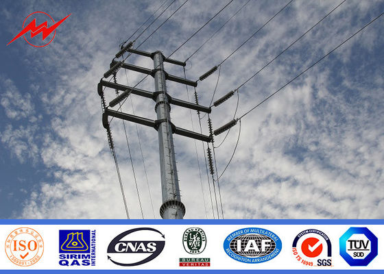 Hot Dip Galvanized Utility Power Poles IP65 For Transmission Line Project