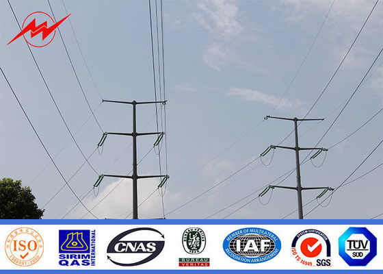 ASTM A572 Galvanized Electrical 10KV ~ 500KV HDG Electric Steel Tubular Pole For Power Transmission Line