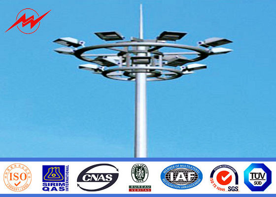 12 Sides 50M Electric High Mast Lighting Poles With Aotumatic Hoisting System