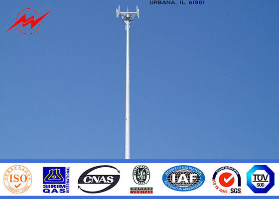 60M Professional Monopole Telecom Tower With ASTM A123 Galvanization Standard