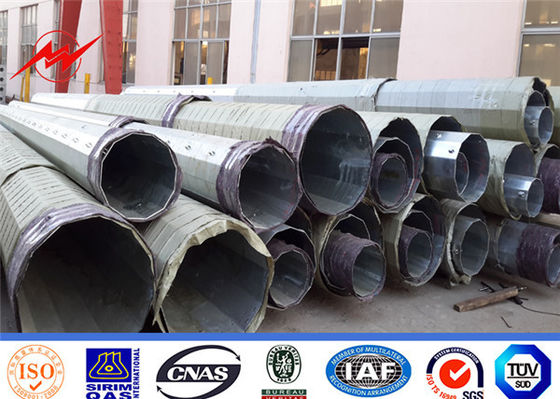 Galvanized Electrical Transmission Line on Self - Supported Polygonal Steel Poles