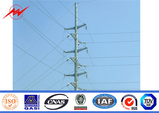 Galvanized Electrical Transmission Line on Self - Supported Polygonal Steel Poles