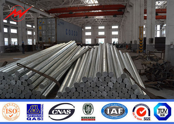 Galvanized Distribution Electric Power Pole For Electrical Line Project