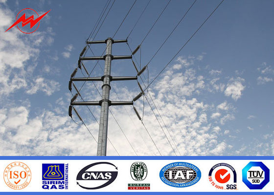 Galvanized And Bitumen Steel Pole For Power Distribution Line Pole