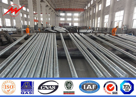 10kv - 550kv Galvanized Steel Power Pole For 69kv Transmission Line Project