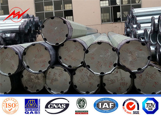 33KV 40FT 11900MM Galvanized Steel Power Poles Design Load 500KGS