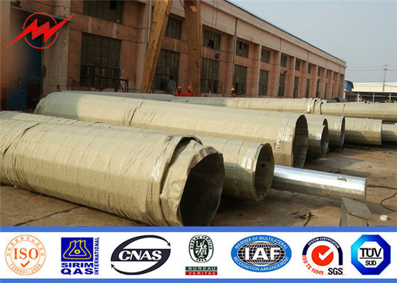 110 Kv 46 M Electrical Galvanised Steel Pole For  Transmission Power Line