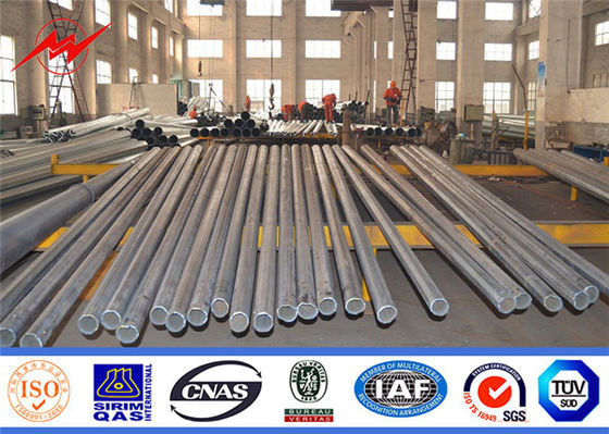 Philippines Telescopic Electrical Power Pole , Galvanized Steel Tubular Pole