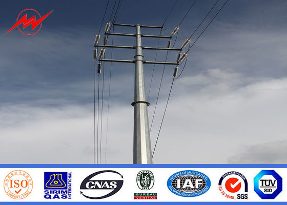 Polygonal Galvanized Steel Pole / Galvanised Poles For Power Distribution Line Project