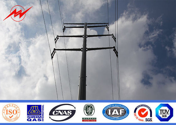 OEM Power Transmission Poles , Hot Dip Galvanised Steel Pole With AWS D1.1 Standard