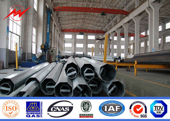 Power Steel Transmission Poles For Electrical Line Project With Single Circuit