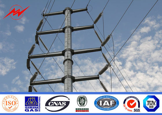 220kv Double Circuit Steel Power Pole Transmission For Overhead Line Steel Tower