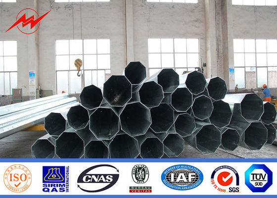 AWS D1.1 Hot Dip Galvanized Power Transmission Poles For Electrical Line Project