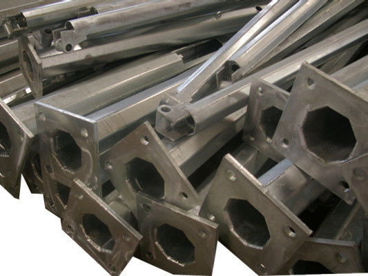 8 M 10m 11.8m Road Street Light Poles , Galvanized Steel Pole AWS D1.1 Welding