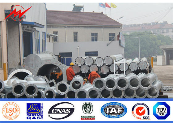 Electric Power Transmission Line Tubular Steel Pole 10kV Hot Dip Galvanized