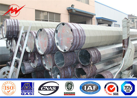 Octagonal Steel Electric Transmission Poles Galvanized Metal Utility Poles