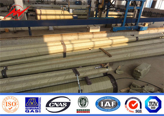 Octagonal Steel Electric Transmission Poles Galvanized Metal Utility Poles