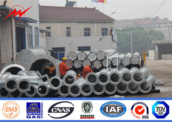Octagonal Steel Electric Transmission Poles Galvanized Metal Utility Poles