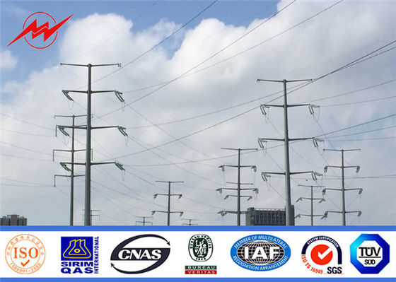 Multi Sided Galvanized Steel Utility Distribution Power Poles For Electrical Project
