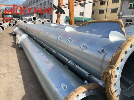 Galvanized Steel Transmission Power Pole with 15M Length, 15 Years Warranty, and 1mm to 36mm Thickness for Power Transmission