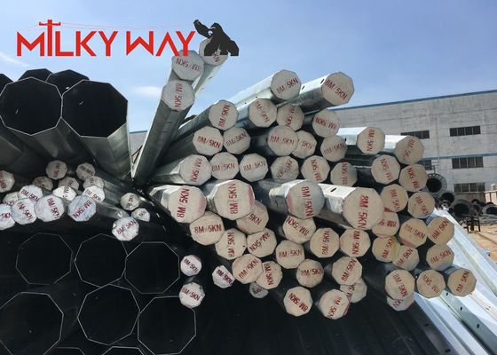 Galvanized Steel Power Transmission Poles with 15 Years Warranty, 10kV to 220kV Power Capacity, and 45ft to 70ft Length Options