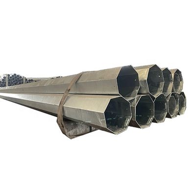 14m Height Hot Dip Galvanized Transmission Steel Pole with ISO9001/BV/SGS Certification and 3-500km/h Wind Resistance