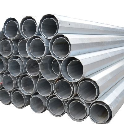 14m Height Hot Dip Galvanized Transmission Steel Pole with ISO9001/BV/SGS Certification and 3-500km/h Wind Resistance