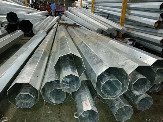 11KV 38KV Hot Dip Galvanized Electric Power Pole with ISO 9001 Certification and IP 65 Rating for High Wind Speed 160km/h