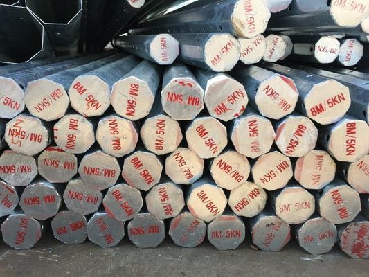 High Strength S500MC Steel Power Pole with Hot Galvanized Surface and Stainless Steel Fastened Bolts for Electricity Networks