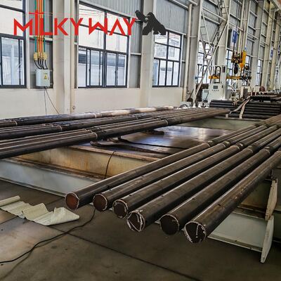 Burial Mounted Type Steel Pole Silver Finish Ideal for Street Lighting Utility Poles and Outdoor Infrastructure Projects