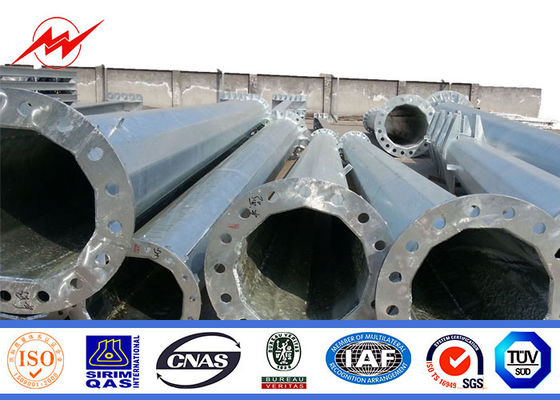 Distribution Steel Tubular Pole , Galvanized Steel Transmission Pole Tower