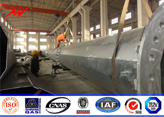 Galvanised 70ft Electrical Power Pole Distribution For 132kv 69kv Philippines Project