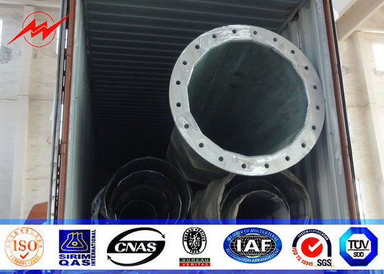 Galvanised 70ft Electrical Power Pole Distribution For 132kv 69kv Philippines Project