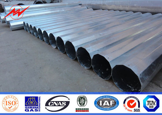 Galvanised 70ft Electrical Power Pole Distribution For 132kv 69kv Philippines Project