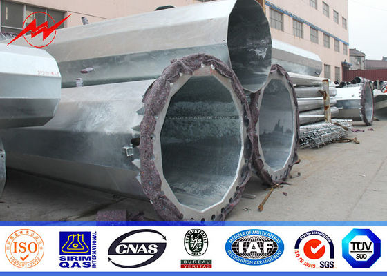 25ft to 75ft Electrical Concial Tapered Steel Utility Pole , Steel Power Distribution Pole 10kv ~ 550kv
