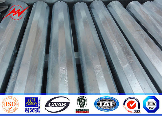 25ft to 75ft Electrical Concial Tapered Steel Utility Pole , Steel Power Distribution Pole 10kv ~ 550kv