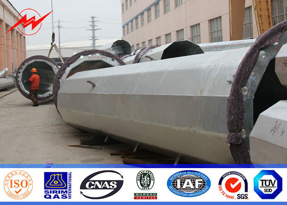25ft to 75ft Electrical Concial Tapered Steel Utility Pole , Steel Power Distribution Pole 10kv ~ 550kv