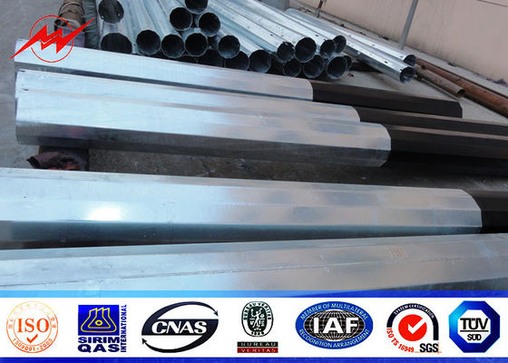 25ft to 75ft Electrical Concial Tapered Steel Utility Pole , Steel Power Distribution Pole 10kv ~ 550kv