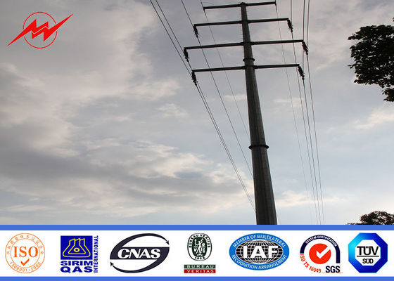 Octagonal Steel Electric Utility Pole For 132kv Electrical Distribution Line