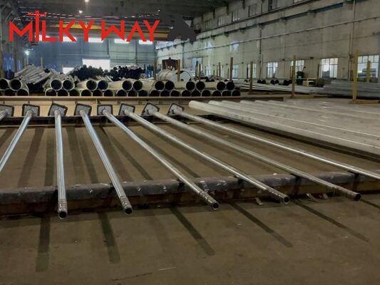 Electric pole Voltage 10-220KV featuring Hot Dip Galvanization surface treatment designed for support of high voltage electrical lines