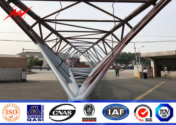 Communication Telecommunic Steel Mono Pole Telecom Three Legs Tower With 86 Galvanization Standard