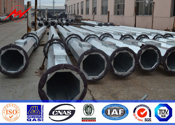 20M 20KN Afrian Anchor Bolt Type Steel Transmission Pole With 2.5mm - 30mm Bare Thickness