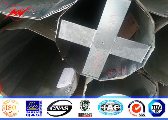 Round Conical Electric Transmission Poles , Galvanized Distribution Pole