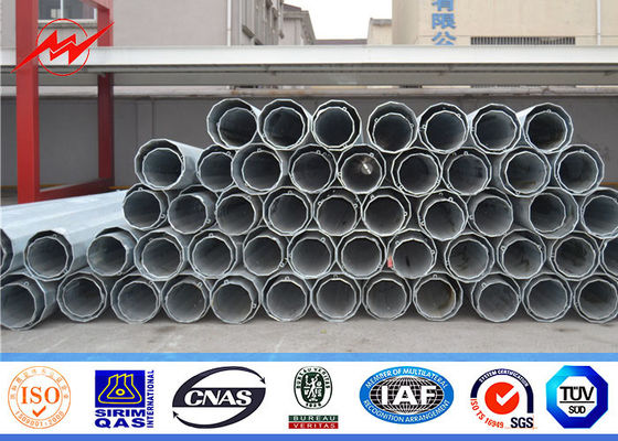 Round Conical Electric Transmission Poles , Galvanized Distribution Pole