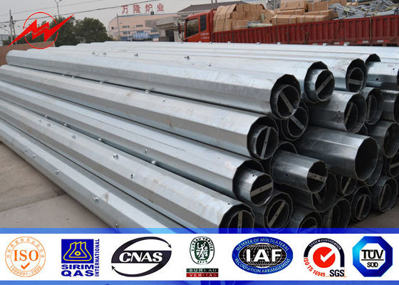 Galvanized 12.2m High Tensile Electrical Power Pole For Power Distribution Line Project