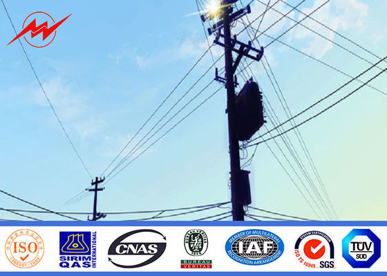 Wind Proof Conical Tapered Galvanized Steel Pole For Distribution Line Project