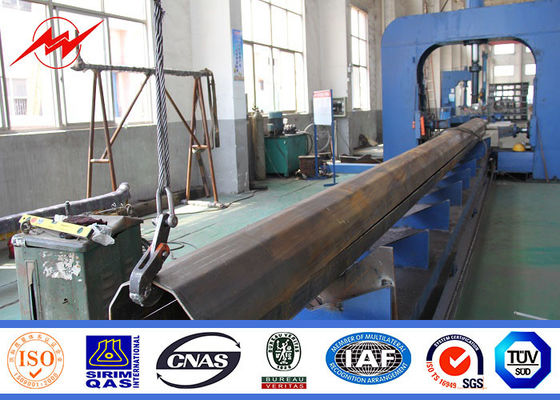 Wind Proof Conical Tapered Galvanized Steel Pole For Distribution Line Project