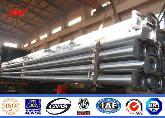Hot Dip Galvanization 10m 11m Electric Power Poles Column For Uruguay