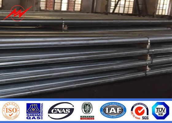 Hot Dip Galvanization 10m 11m Electric Power Poles Column For Uruguay